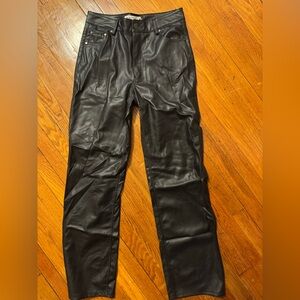 Zara Black Faux Leather Pants